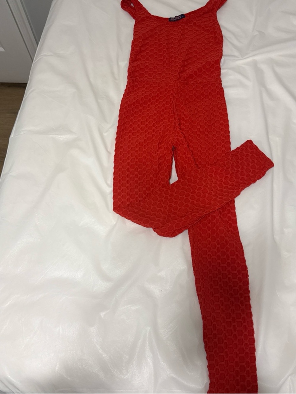 Red Textured Girls' Jumpsuit Romper